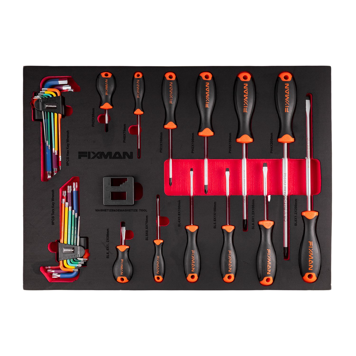 FIXMAN Classic Line 7-Drawer Roller Cabinet with 133-Piece Mechanics Tool Set